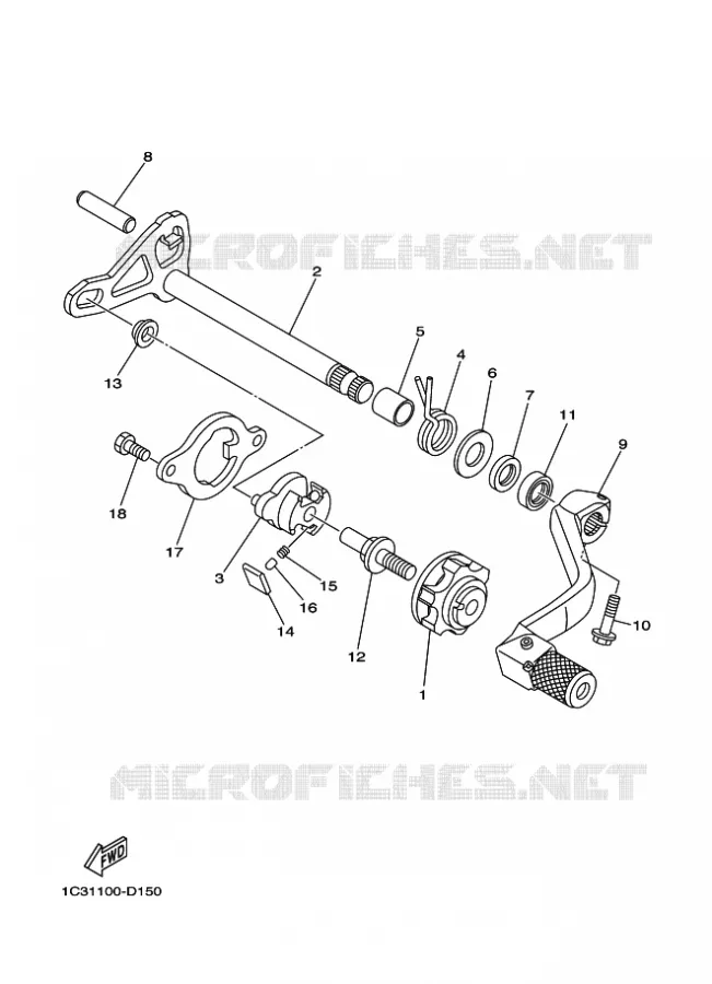 SCHAKEL STANG / PEDAAL Yamaha MOTO 125 2017 YZ  YZ125H2