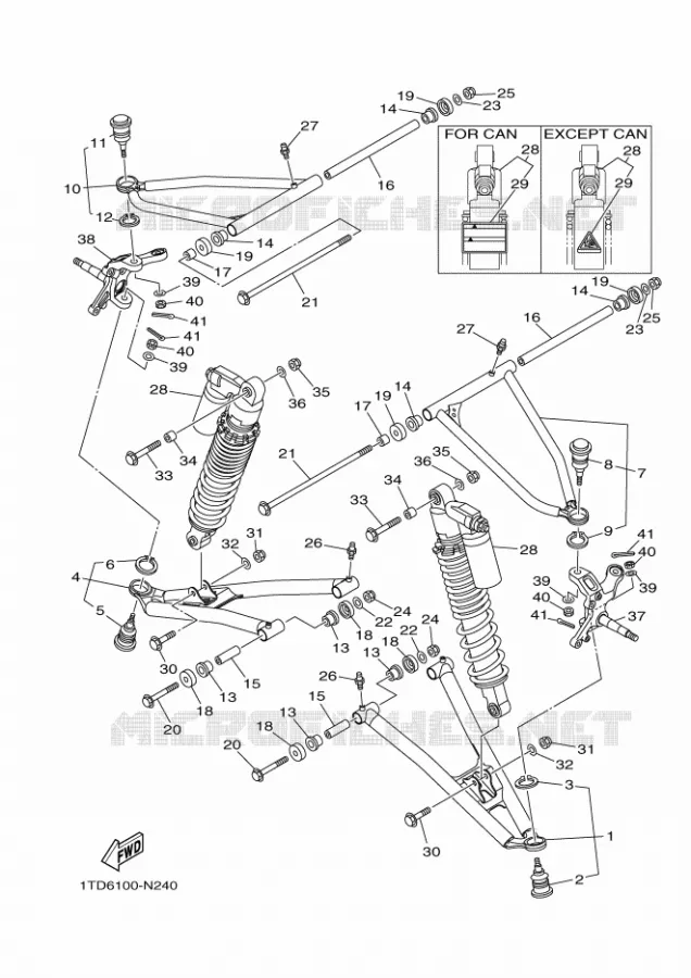 OPHANGING / WIEL VOOR Yamaha QUAD 450 2014 YFZ R  YFZ450RYFZ450RSE