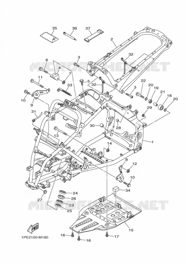 FRAME Yamaha QUAD 700 2013 RAPTOR  YFM700RYFM7RSED