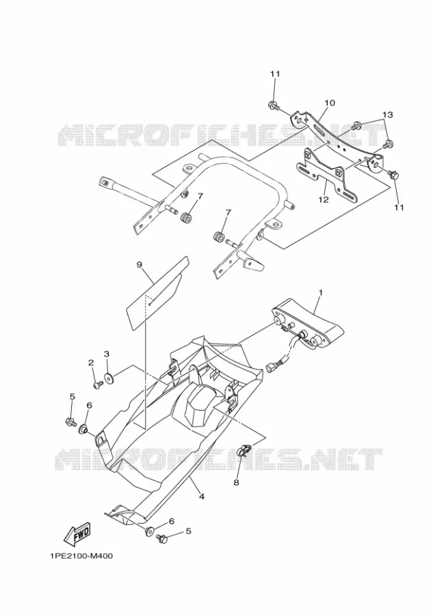 ACHTERLICHT Yamaha QUAD 700 2014 RAPTOR  YFM700RYFM700RSE
