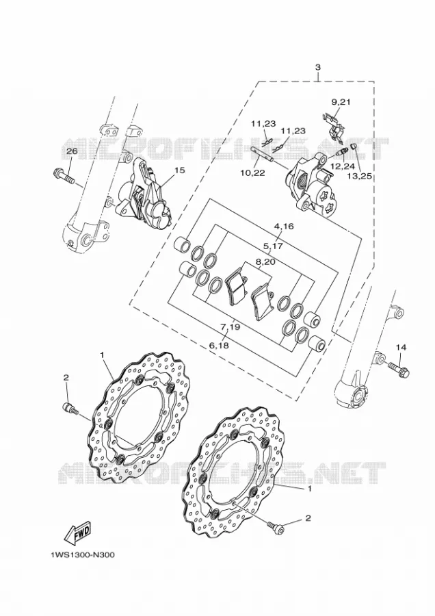 REMKLAUW VOOR Yamaha MOTO 700 2016 MT  MT07