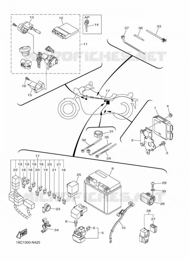 ELECTRISCH 2 Yamaha MOTO 950 2016 XV  XVS950CU