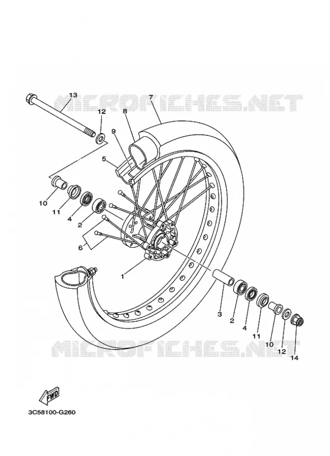 VOORWIEL Yamaha MOTO 250 2015 XT  XT250