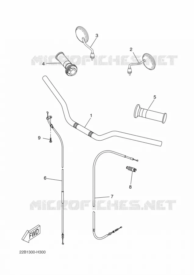 STUUR / KABEL Yamaha MOTO 125 2009 WR-R  WR125R