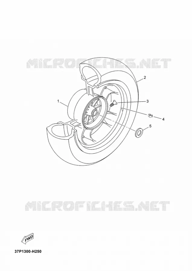 ACHTERWIEL Yamaha SCOOTER 125 2012 XMAX  YP125R