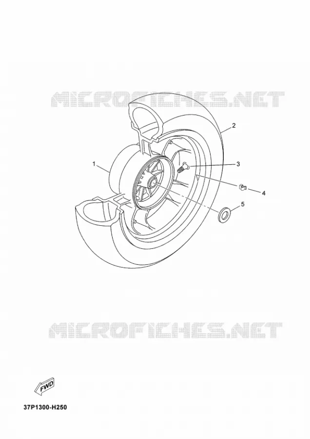 ACHTERWIEL Yamaha SCOOTER 125 2012 XMAX  YP125R