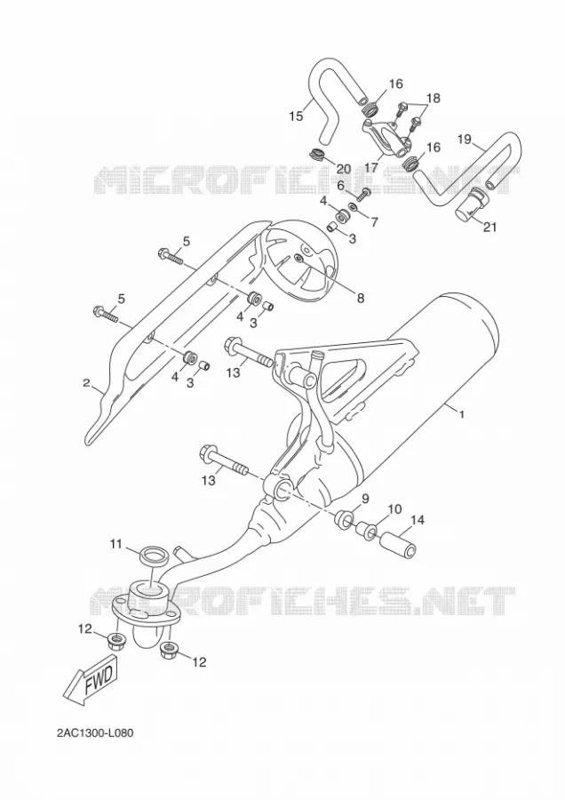 UITLAAT Yamaha SCOOTER 50 2012 MBK OVETTO 4T  YN50F