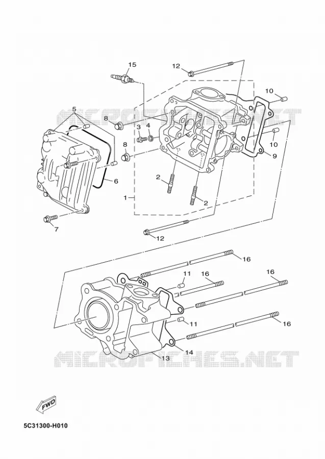 CILINDERKOP Yamaha SCOOTER 50 2012 NEOS 4T UBS  YN50FU