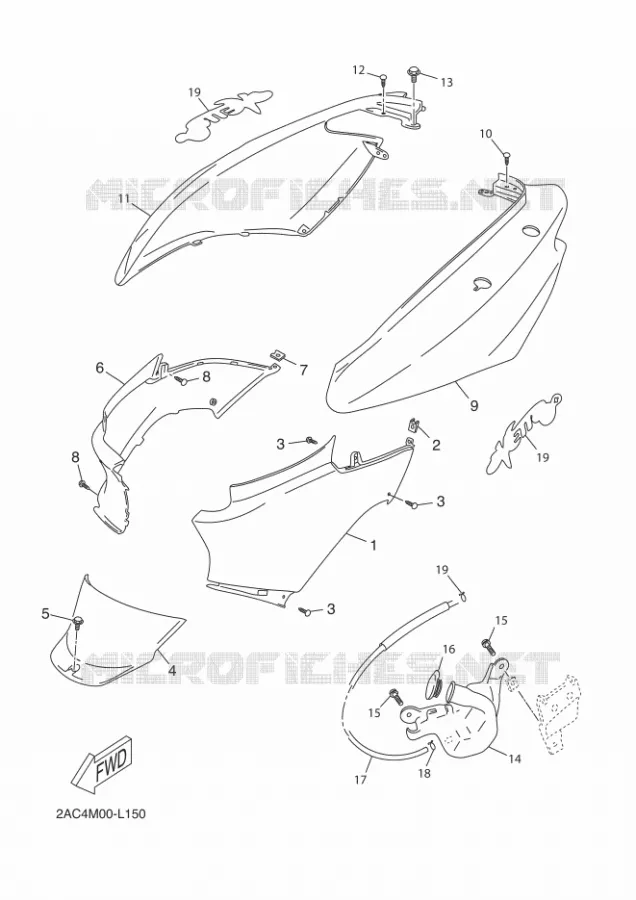 ZIJKUIPDEEL Yamaha SCOOTER 50 2012 OVETTO 4T UBS  YN50FU