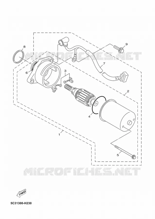 STARTMOTOR Yamaha SCOOTER 50 2012 OVETTO 4T UBS  YN50FU