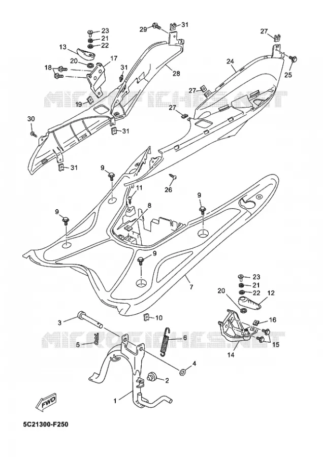 STANDAARD / VOETSTEUN Yamaha SCOOTER 50 2012 NEOS  YN50