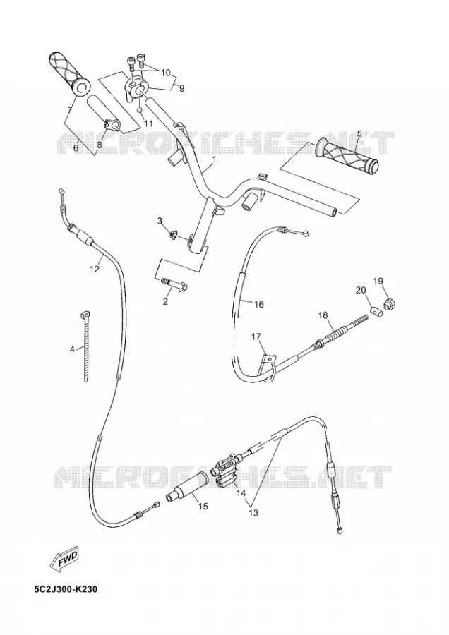 STUUR / KABEL Yamaha SCOOTER 50 2012 NEOS  YN50