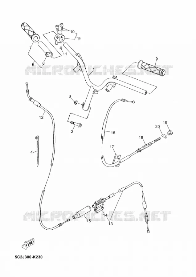STUUR / KABEL Yamaha SCOOTER 50 2012 NEOS  YN50