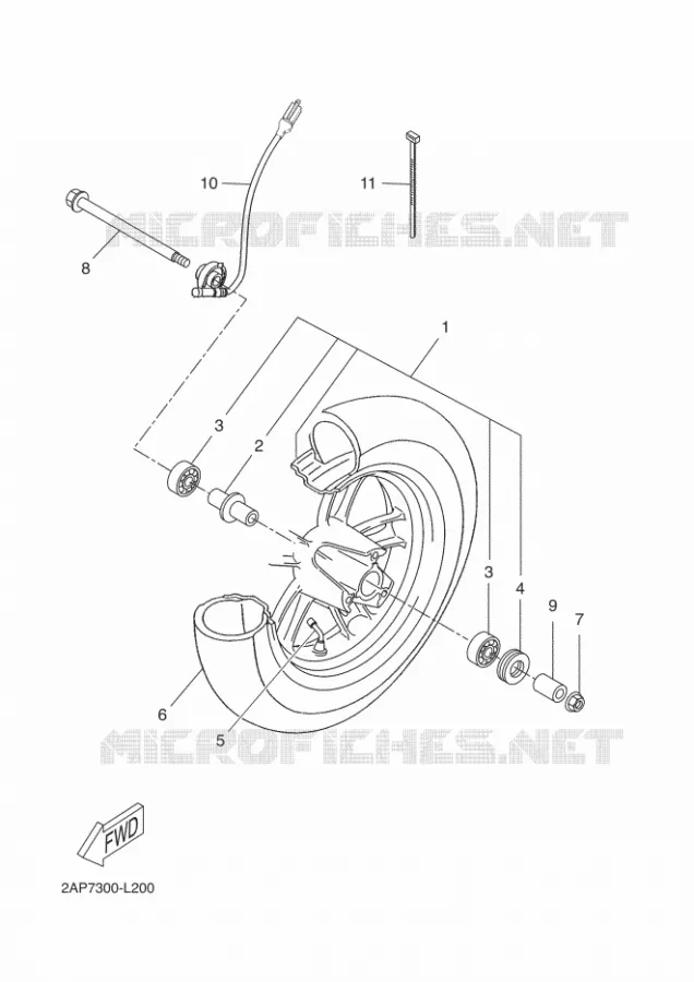 VOORWIEL Yamaha SCOOTER 50 2012 NEOS  YN50