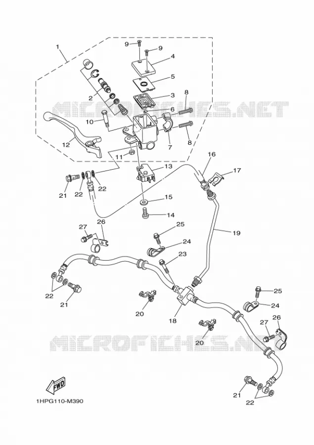 REMPOMP VOOR Yamaha QUAD 700 2014 GRIZZLY  YFM700FWADYFM700PHE