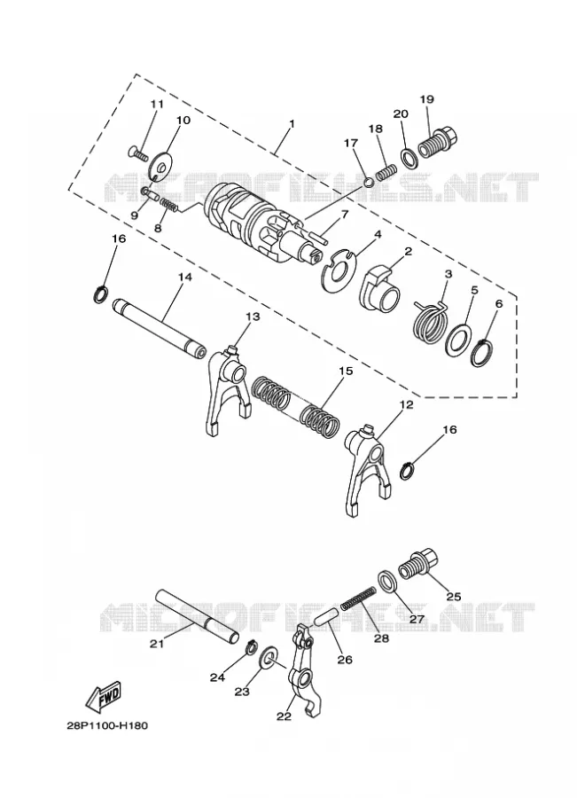 SCHAKELWALS Yamaha QUAD 700 2014 GRIZZLY  YFM700FWADYFM700PHE