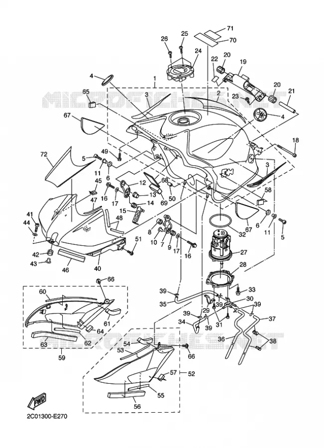 BENZINE TANK Yamaha MOTO 600 2006 R6  YZF-R6