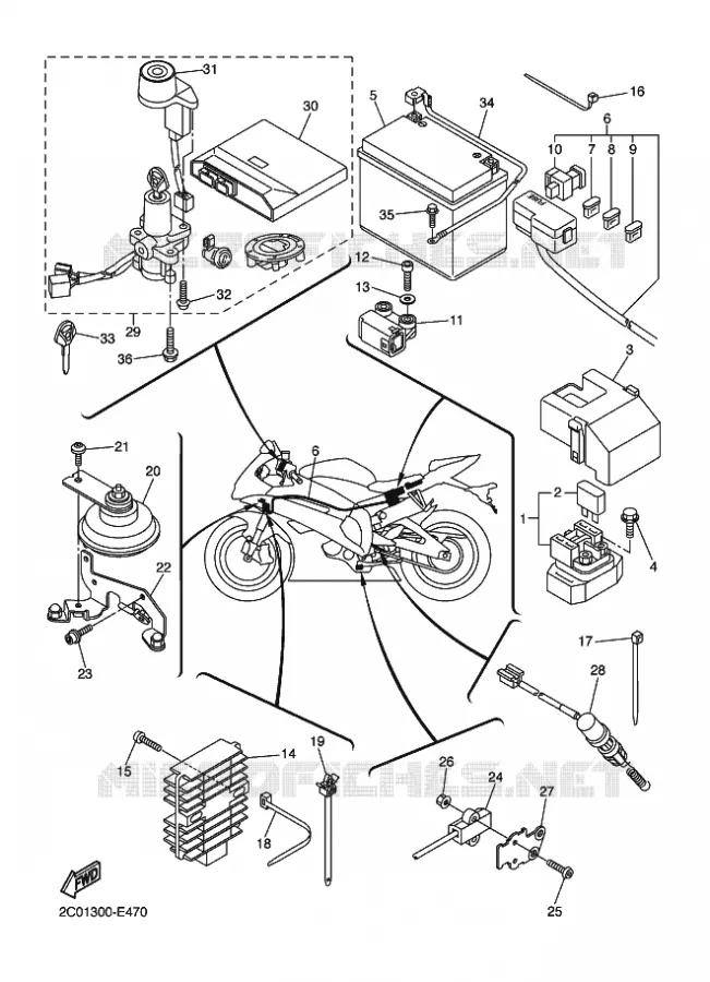 ELECTRISCH 2 Yamaha MOTO 600 2007 R6  YZF-R6