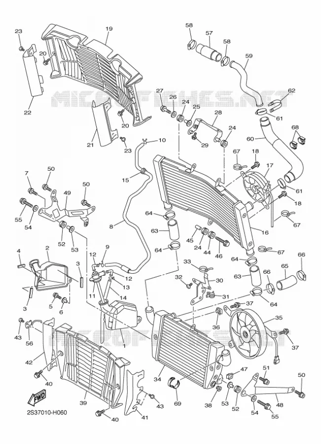 RADIATEUR / SLANG Yamaha MOTO 1700 2016 VMAX  VMX17