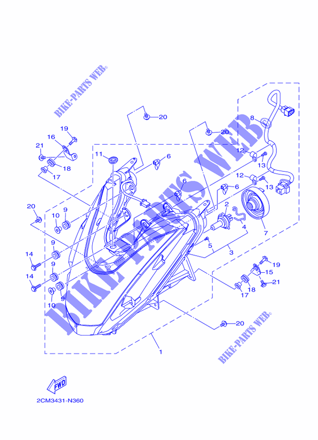 KOPLAMP voor Yamaha TRICITY 125 2016