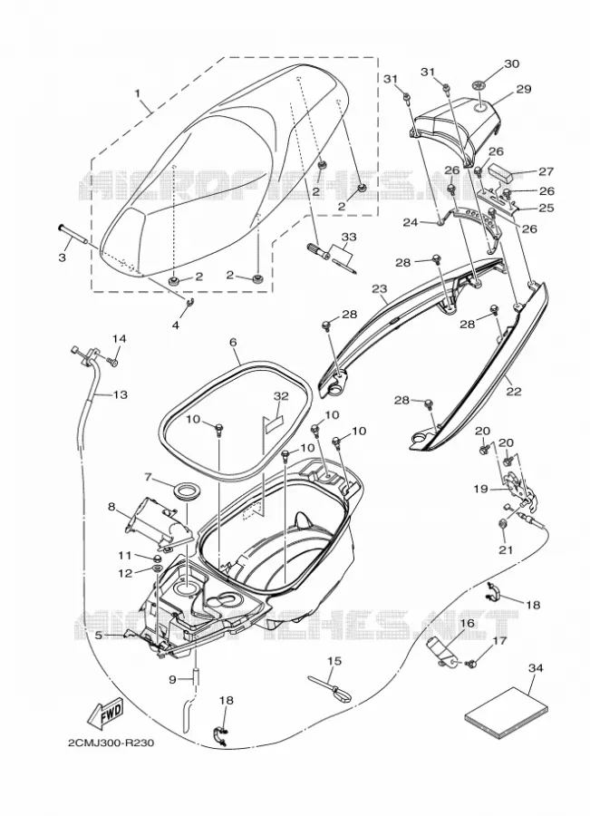 SELLE Yamaha SCOOTER 125 2016 TRICITY  MW125