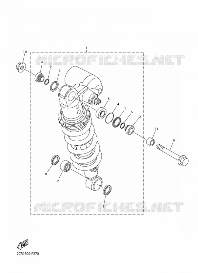 ACHTER SCHOKBREKER Yamaha MOTO 1000 2015 YZF-R1  YZF-R1R1