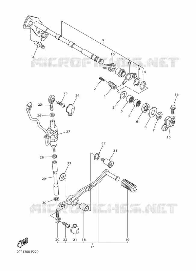 SCHAKEL STANG / PEDAAL Yamaha MOTO 1000 2015 YZF-R1  YZF-R1R1