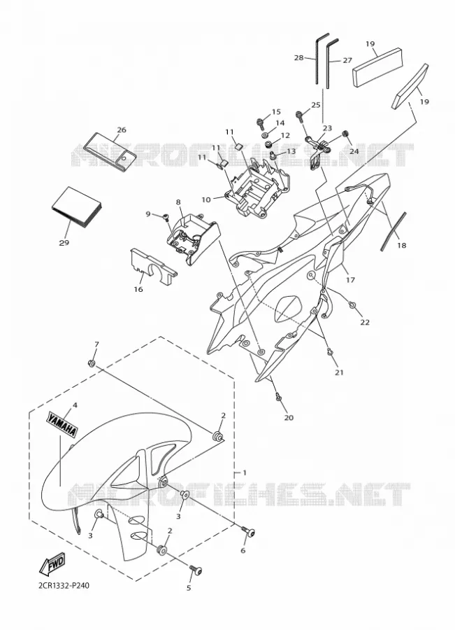 SPATBORD Yamaha MOTO 1000 2016 R1  YZF-R1