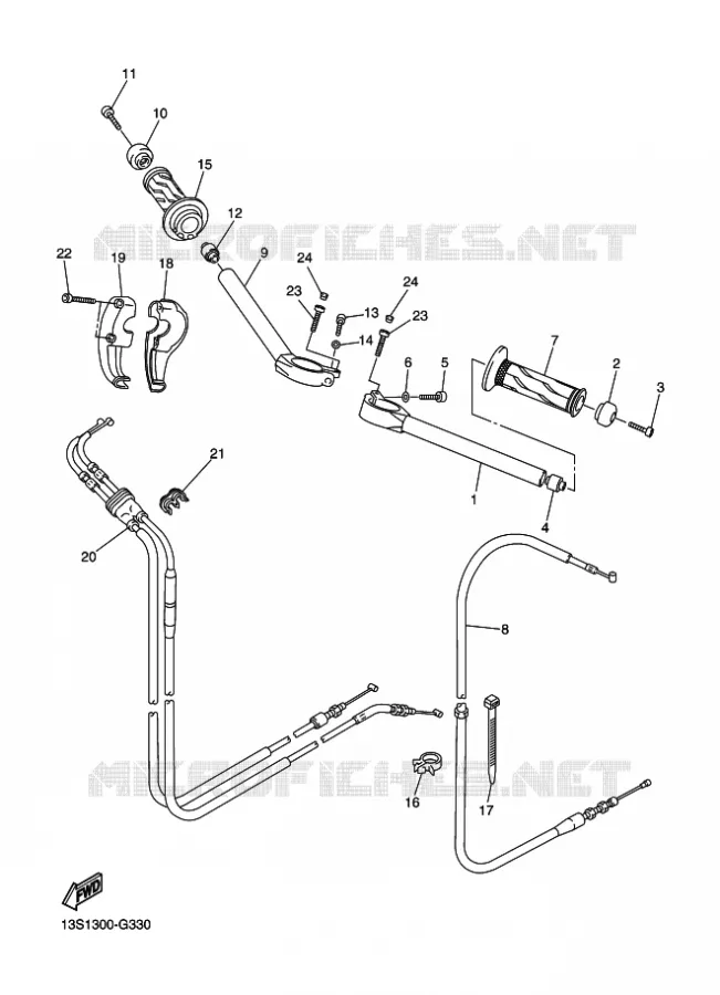 STUUR / KABEL Yamaha MOTO 600 2016 R6  YZF-R6