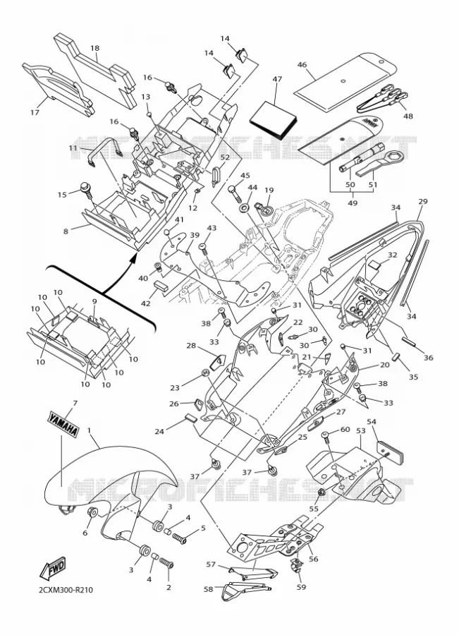 SPATBORD Yamaha MOTO 600 2016 R6  YZF-R6