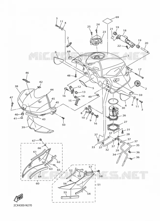 BENZINE TANK Yamaha MOTO 600 2016 R6  YZF-R6