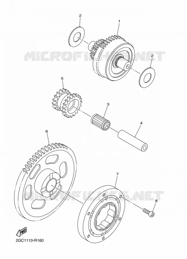 STARTMOTOR KOPPELINGS Yamaha MOTO 450 2017 WRF  WR450F