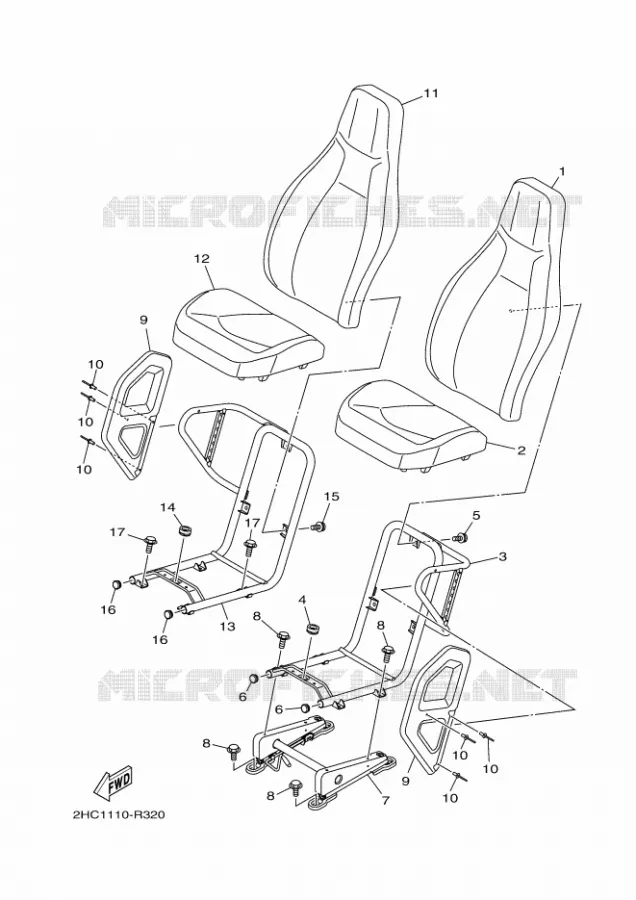 SELLE Yamaha SIDE BY SIDE 1000 2017 YXZ  YXZ1000R