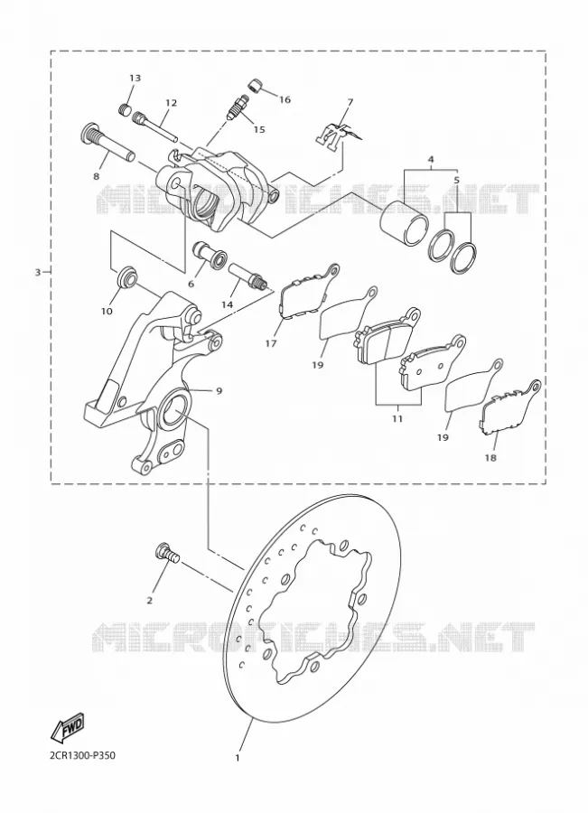 REMKLAUW ACHTER Yamaha MOTO 1000 2016 R1M  YZF-R1M