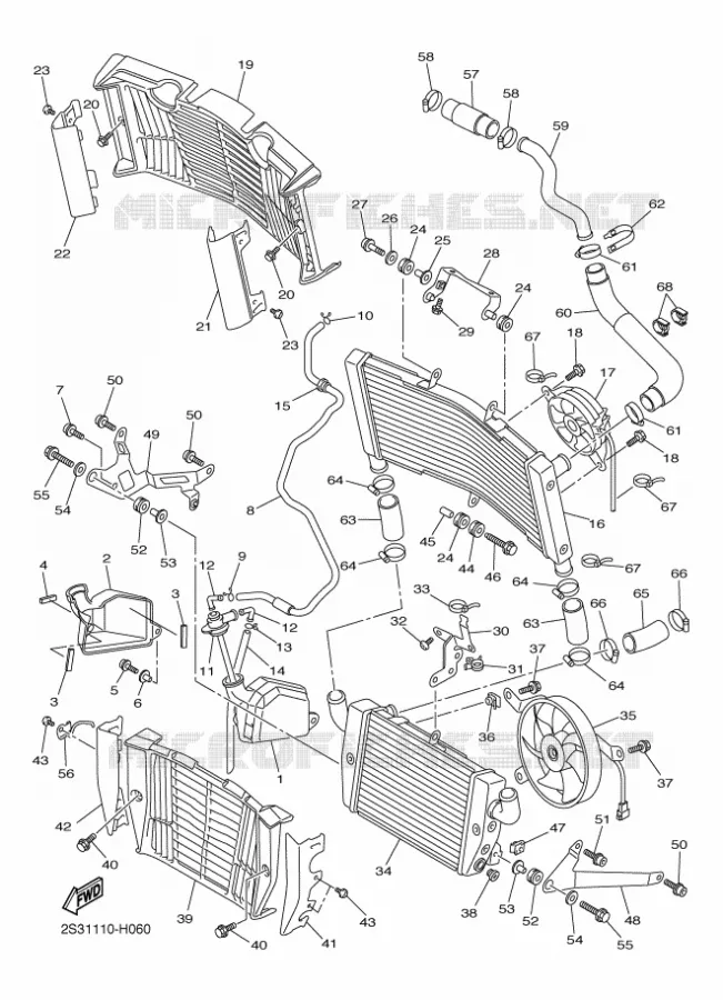 RADIATEUR / SLANG Yamaha MOTO 1700 2009 VMAX  VMAX17