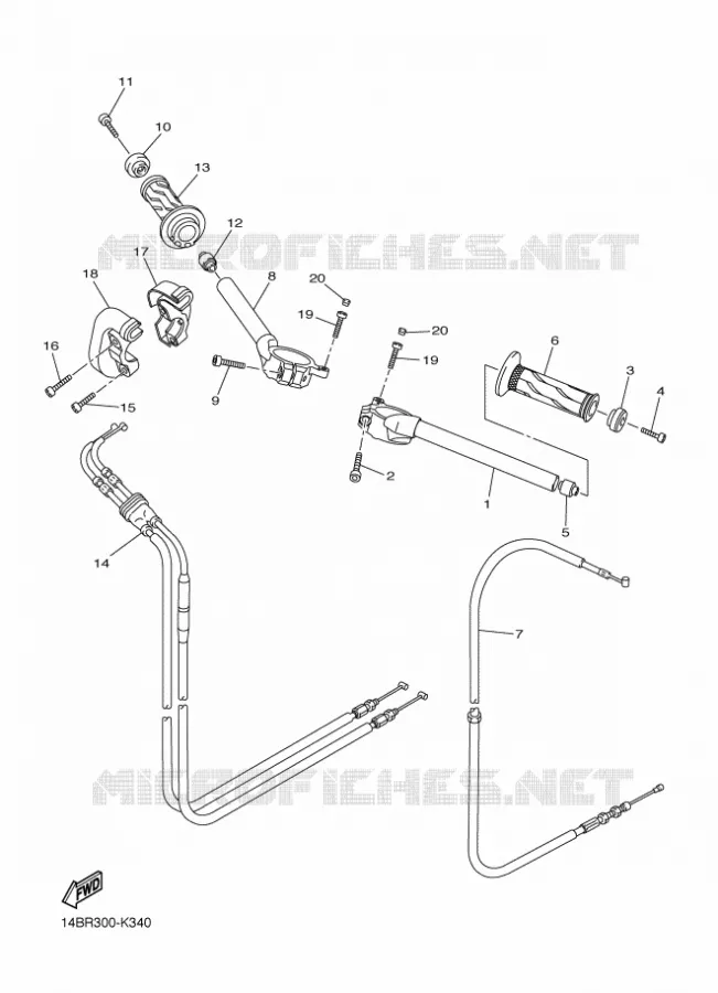 STUUR / KABEL Yamaha MOTO 1000 2014 YZF-R1  YZF-R1