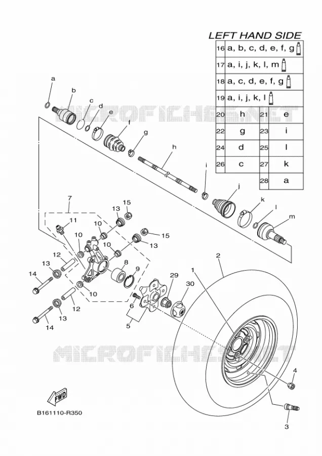 ACHTERWIEL Yamaha QUAD 700 2017 KODIAK  YFM700FWBD