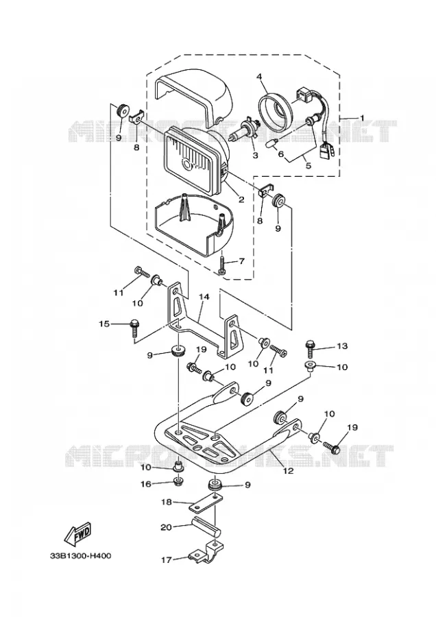 KOPLAMP 2 Yamaha QUAD 250 2009 RAPTOR  YFM250R