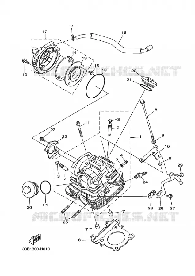 CILINDERKOP Yamaha QUAD 250 2009 RAPTOR  YFM250R