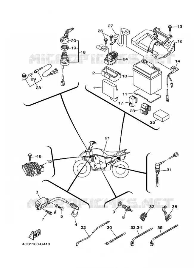 ELECTRISCH 1 Yamaha QUAD 250 2009 RAPTOR  YFM250R