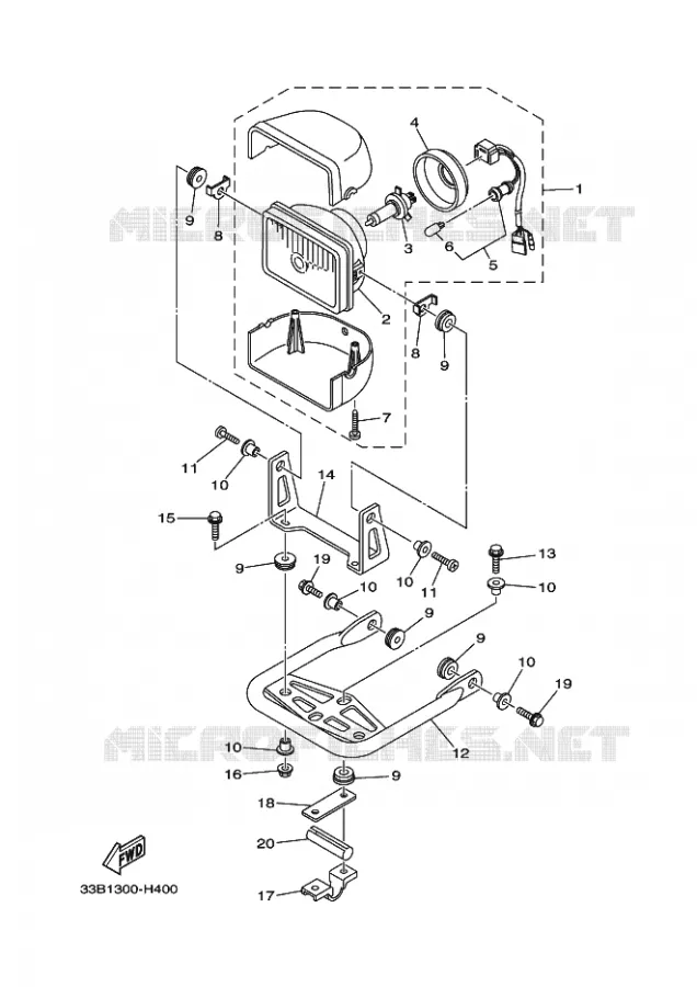 KOPLAMP 2 Yamaha QUAD 250 2010 RAPTOR  YFM250R