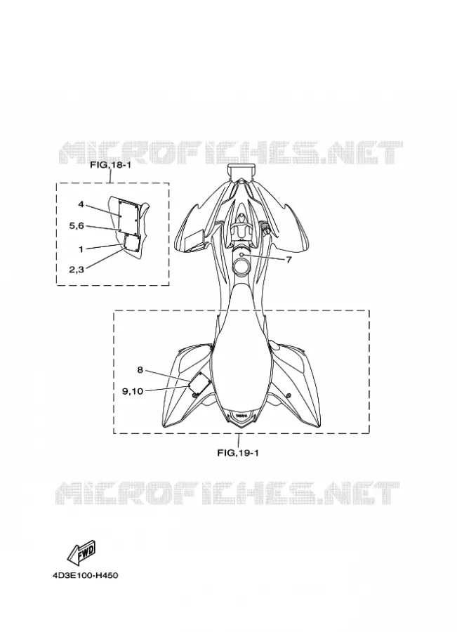 STICKER / LABEL 1 Yamaha QUAD 250 2010 RAPTOR  YFM250R
