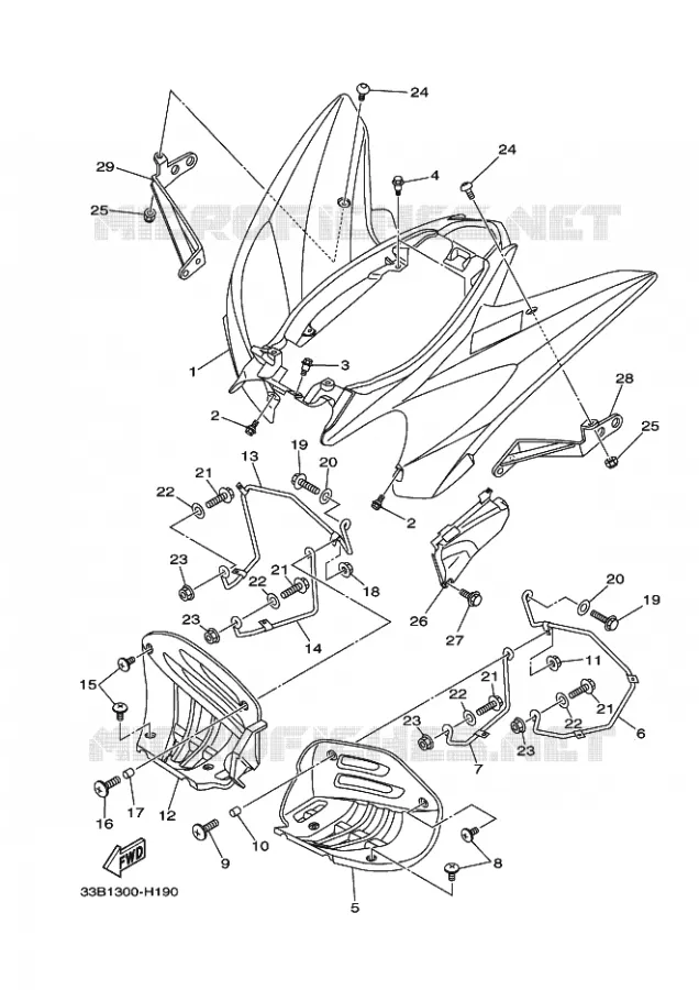 ACHTERSPATBORD  Yamaha QUAD 250 2011 RAPTOR  YFM250R