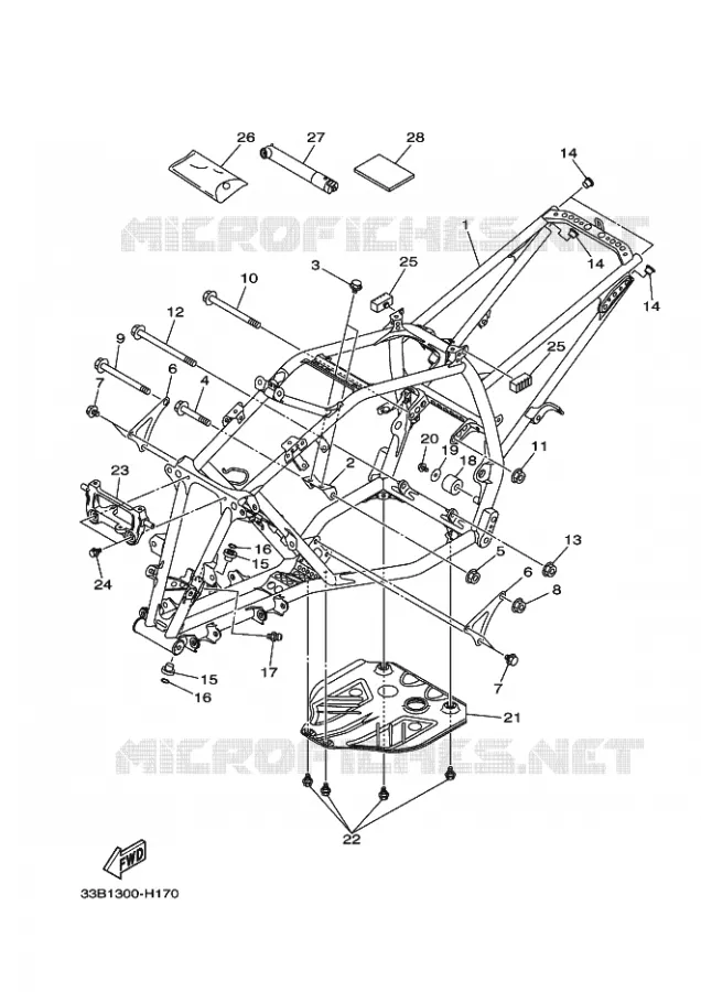 FRAME Yamaha QUAD 250 2011 RAPTOR  YFM250R