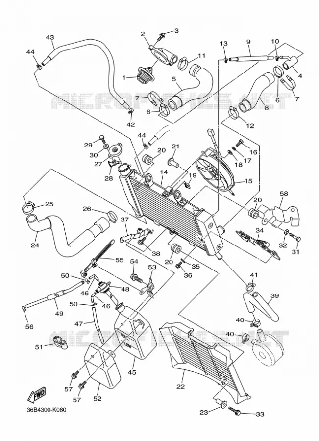 RADIATEUR / SLANG Yamaha MOTO 600 2016 XJ6  XJ6NA