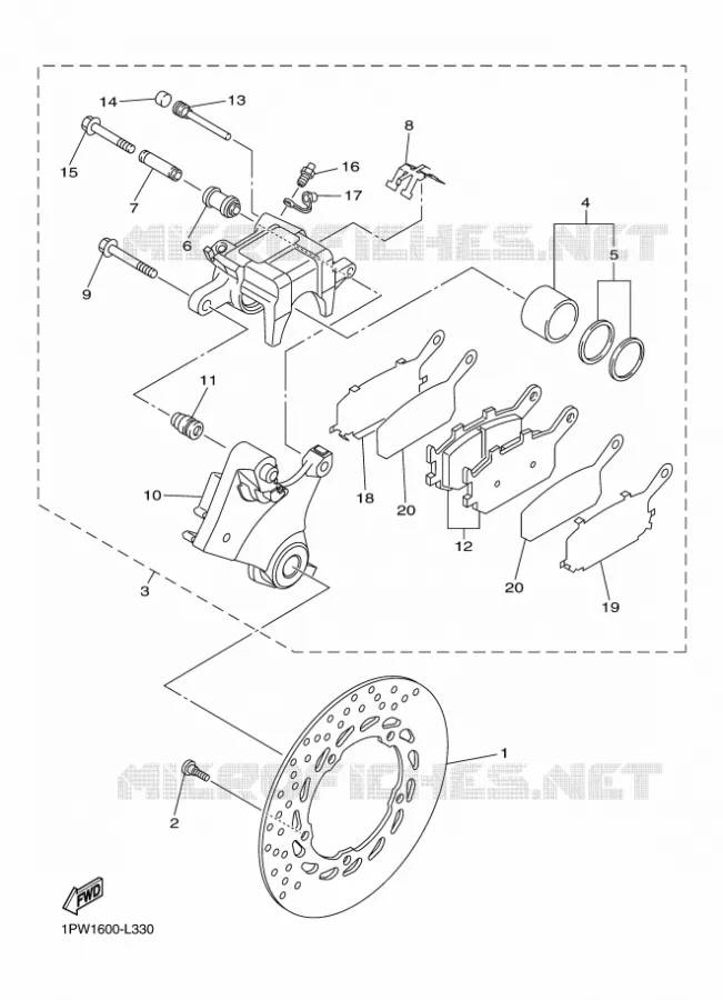 REMKLAUW ACHTER Yamaha MOTO 600 2016 XJ6  XJ6SA