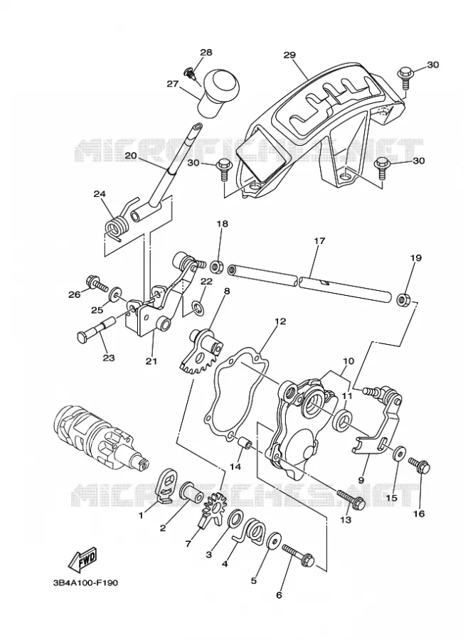 SCHAKEL STANG / PEDAAL Yamaha QUAD 700 2008 GRIZZLY 700  EPS  YFM700FWAD