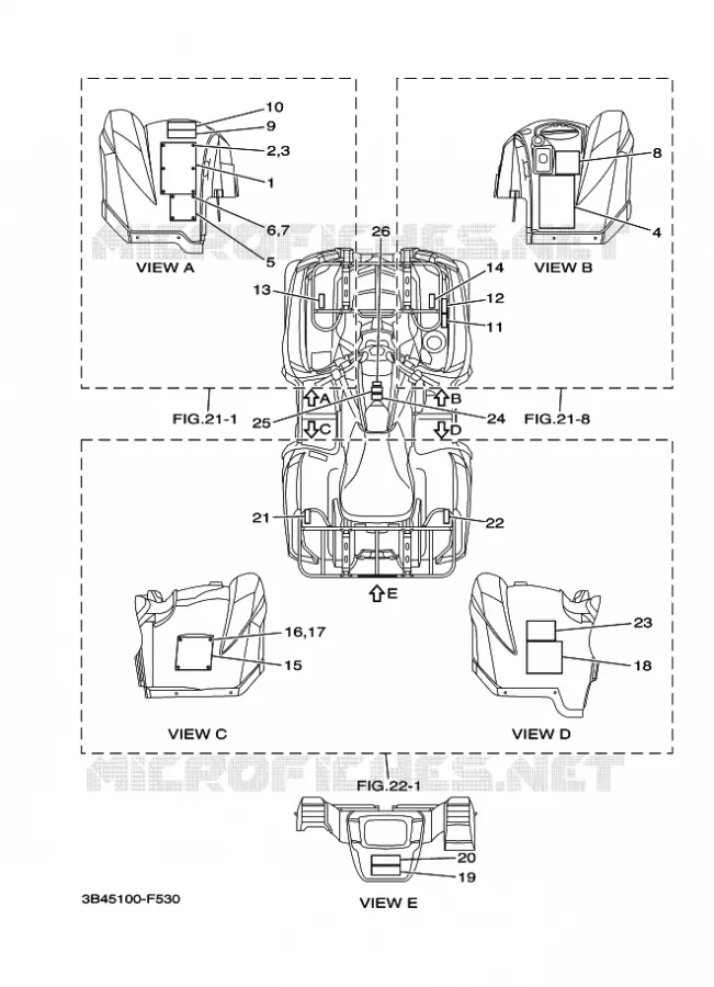 STICKER / LABEL 2 Yamaha QUAD 700 2008 GRIZZLY 700  EPS  YFM700FWAD