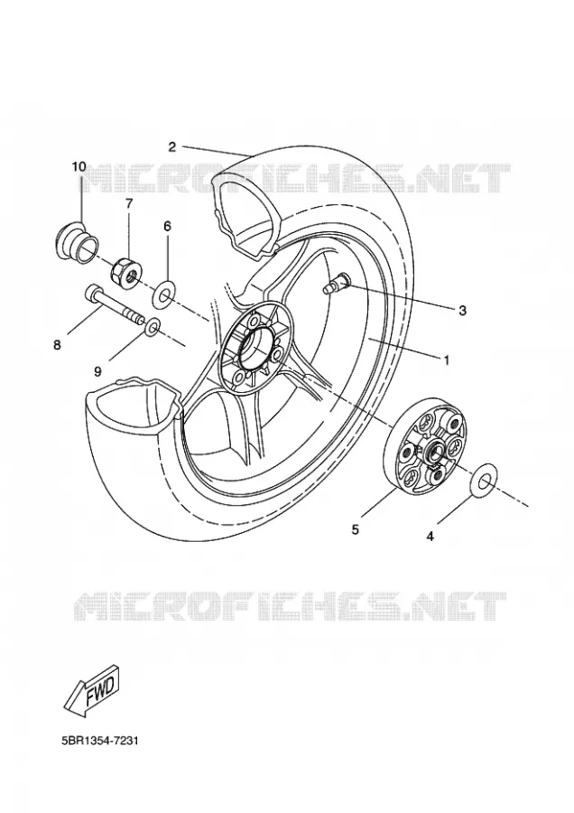 ACHTERWIEL Yamaha SCOOTER 50 2006 NITRO  YQ50