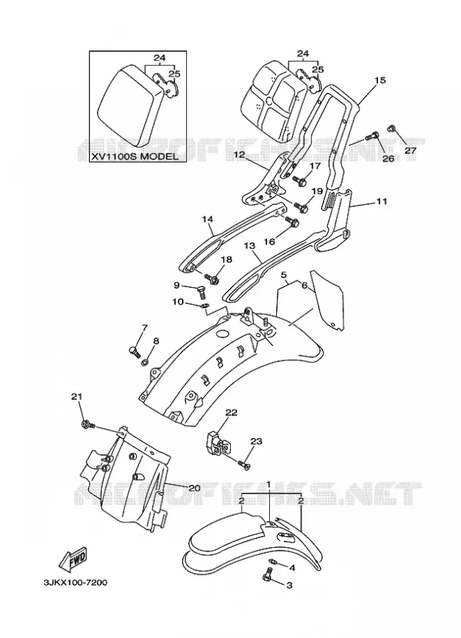SPATBORD Yamaha MOTO 1100 1997 VIRAGO  XV1100
